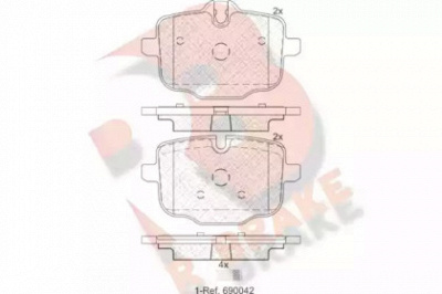 R BRAKE rb2005 -  Комплект тормозных колодок, дисковый тормоз